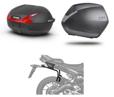 AKCE BENELLI - Sada plastových kufrů SH36+SH47 (černá/červená) pro BENELLI TRK 702/702X